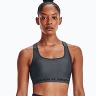 Bielizna sportowa damska - Biustonosz fitness Under Armour Crossback Mid pitch gray/pitch gray/black - miniaturka - grafika 1