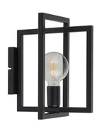 Lampy ścienne - Sigma czarna lampa ścienna z kwadratowym kloszem EDEN 32239 czarny kinkiet metalowa klatka z geometrycznym kloszem 32239 - miniaturka - grafika 1
