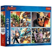 Puzzle - Puzzle 4x250 elementów Bohaterskie dni Avengers (13309). od 7 lat - miniaturka - grafika 1