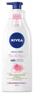 Balsamy i kremy do ciała - NIVEA Różowy krem do ciała i pompy arganowej o pojemności 500 ml, krem do zmiękczania ciała do normalnej i suchej skóry, krem nawilżający do ciała z olejem arganowym i różowym zapachem - miniaturka - grafika 1