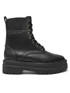Botki damskie - Tommy Hilfiger Trapery FW0FW08440 Czarny - miniaturka - grafika 1