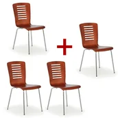 Fotele i krzesła biurowe - B2B Partner Krzesło LINES, orzech, 3+1 GRATIS 483042 - miniaturka - grafika 1