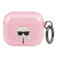 Akcesoria do słuchawek - Apple Karl Lagerfeld Karl Lagerfeld Etui Karl Lagerfeld KLA3UKHGP AirPods 3 cover różowy/pink Glitter Karl`s Head KLD752PNK - miniaturka - grafika 1