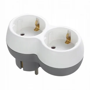 Rozgałęźnik 2X2P+Z (Schuko), Biało-Szary Orno Or-Ae-13238(Gs) - Gniazdka elektryczne - miniaturka - grafika 1