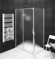 Kabiny prysznicowe - GELCO Kabina prysznicowa prostokątna narożna SIGMA SIMPLY 90x120x190 drzwi przesuwne ze ścianką boczną chrom szkło matowe BRICK uniwersalna z powłoką Coated Glass GS4212GS4390 - miniaturka - grafika 1