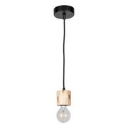 Lampy sufitowe - Spotlight Rustykalna LAMPA wisząca PINO 7161150 drewniana OPRAWA ekologiczny ZWIS oprawka na żarówkę sosna czarna 7161150 - miniaturka - grafika 1