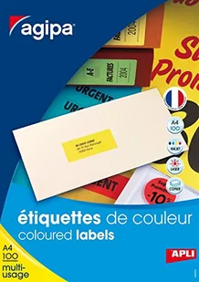 APLI 100755 Boîte De 100 etykiety, A4 210 x 297 mm neonowy pomarańczowy - Etykiety do drukarek - miniaturka - grafika 1
