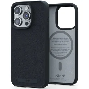 Njord byELEMENTS Suede Etui zamszowe do iPhone 15 Pro z MagSafe - Czarne - Etui i futerały do telefonów - miniaturka - grafika 1