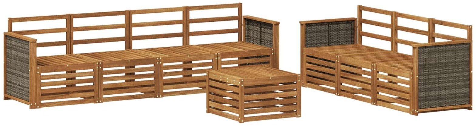 vidaXL Zestawy sof 8 pcs Lite Drewno Akacji