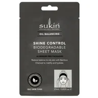 Maseczki do twarzy - SUKIN OIL BALANCING Biodegradowalna, kontrolująca błyszczenie maska w płachcie, 25 ml - miniaturka - grafika 1