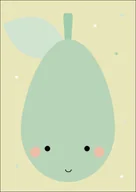 Plakaty - Plakat, Miętowa gruszka na żółtym tle, 20x30 cm - miniaturka - grafika 1