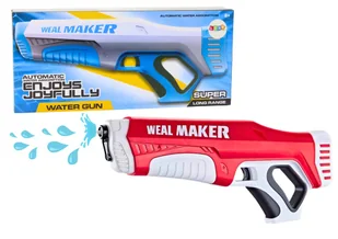 Pistolet Na Wodę Automatyczny Czerwony 350 Ml - Zabawki militarne - miniaturka - grafika 1