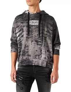 Bluzy męskie - Just Cavalli Męska bluza z kapturem, 900s, czarna, L - grafika 1