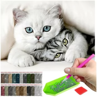 Haft Diamentowy ARTULIO, Obraz DIY 5D, Diamond Painting, Mozaika diamentowa 30x40cm (Dwa kotki pod kołdrą) + zestaw akcesoriów - Malowanie po numerach Haft Diamentowy ARTULIO, Obraz DIY 5D, Diamond Painting, Mozaika diamentowa 30x40cm (Dwa kotki pod kołdrą) + zestaw akcesoriów - Malowanie po numerach - miniaturka - grafika 1