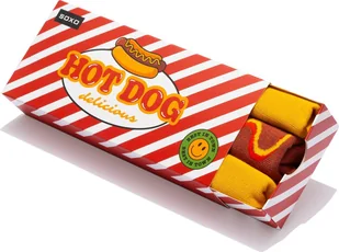 Soxo Skarpetki męskie SOXO zabawny hot dog 4045 - Skarpety termoaktywne - miniaturka - grafika 1