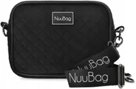 Torebki damskie - Nuubag Listonoszka Welur Czarna Torebka Pikowana - miniaturka - grafika 1
