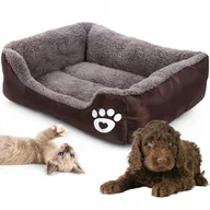 Legowiska dla psów - LEGOWISKO DLA PSA KOTA 55x45 SOFA POSŁANIE KANAPA BRĄZ M - miniaturka - grafika 1