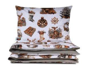 Pościel dziecięca 100x135 bawełniana Złoty Świąteczny Blask z plecaczkiem - Pościel dla dzieci Pościel dziecięca 100x135 bawełniana Złoty Świąteczny Blask z plecaczkiem - Pościel dla dzieci - miniaturka - grafika 1