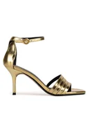 Sandały damskie - Gino Rossi Sandały NELLY-SLT1527-6 Złoty - miniaturka - grafika 1