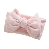 Ozdoby do włosów - Opaska Na Głowę Uszy Dla Dziecka Bawełniana Z Podwójną Kokardą Różowa - miniaturka - grafika 1