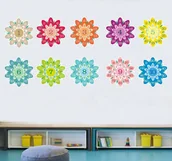 Pomoce naukowe - Zestaw naklejek: Tabliczka mnożenia- kwiatki - miniaturka - grafika 1