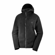 Bluzy sportowe męskie - Bluza Salomon Outline Warm Teddy W Black - miniaturka - grafika 1