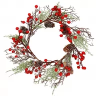 Ozdoby bożonarodzeniowe - Wieniec świąteczny stroik na drzwi ozdobny dekoracja bożonarodzeniowa - miniaturka - grafika 1