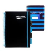 Zeszyty szkolne - Zestaw kołozeszyt w kratkę A4 100k z przekładkami czarny Pukka Pads + Zeszyt Flex Pad B5 niebieski - miniaturka - grafika 1