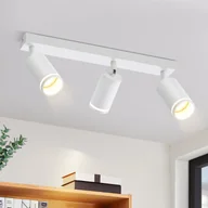 Lampy sufitowe - Nettlife Reflektorowa sufitowy 3-punktowy GU10, metalowy, regulowany, biały, Nowoczesna lampa do sypialni - miniaturka - grafika 1