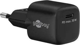Ładowarka sieciowa USB-C PD GaN 30W Goobay CZARNA - Ładowarki do telefonów - miniaturka - grafika 1
