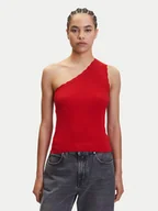 Koszulki i topy damskie - JDY Top Nanna 15351420 Czerwony Slim Fit - miniaturka - grafika 1