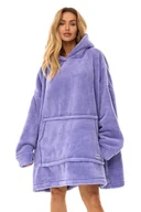Szlafroki damskie - Maxi bluza ze skarpetami Hoodie fioletowa uni - miniaturka - grafika 1