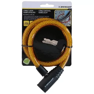 Dunlop - Zapięcie do roweru spiralne na klucz 65 cm (pomarańczowy) - Zabezpieczenia do roweru - miniaturka - grafika 1