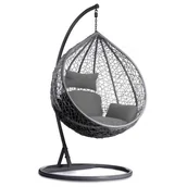 Fotele ogrodowe wiszące - Fotel ogrodowy, wiszący, bujany, poduszki, Hawana, szary, ciemny szary - miniaturka - grafika 1