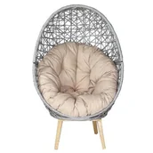 Fotele i krzesła ogrodowe - Fotel okrągły Horace popiel PATIO - miniaturka - grafika 1