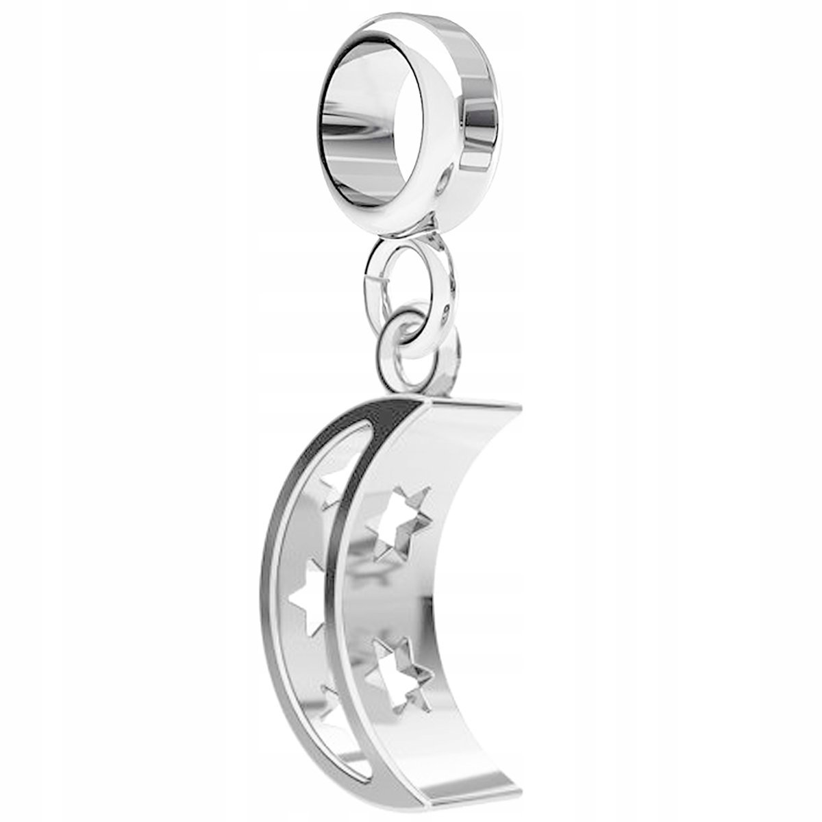 Charms Srebrny z Półksiężycem Gwiazdy Kosmos Księżyc Półksiężyc SREBRO 925