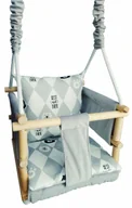 Leżaczki i huśtawki - Welwetowa huśtawka 3w1 dla dziecka 6 wzorów G6-W84 - miniaturka - grafika 1