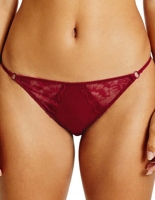 CALVIN KLEIN MAJTKI DAMSKIE KORONKOWE FIGI BORDOWE S 0Z5E1_A* TIA