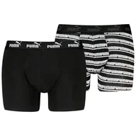 Majtki męskie - Męskie bokserki Puma Elements Striped Boxers 2P Rozmiar: XL / Kolor: czarny/biały - miniaturka - grafika 1