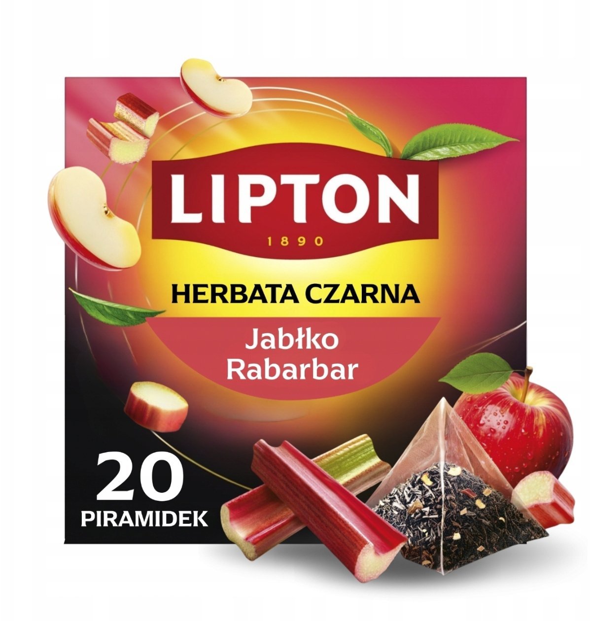 Lipton Czarna herbata Lipton Apple Rhubarb 20 piramidek