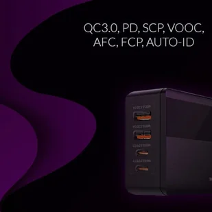 Ładowarka GaN 65W PD QC3.0 4-portowa wyświetlacz - Ładowarki do telefonów - miniaturka - grafika 6