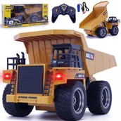 Zabawki zdalnie sterowane - WYWROTKA CIĘŻARÓWKA ZDALNIE STEROWANA HUINA ŚWIATŁA KIPRUJĄCA NACZEPA - miniaturka - grafika 1