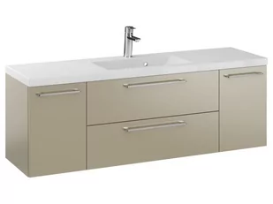 Szafka Wisząca Z Umywalką RON 140 cm D - Cappuccino Mat - Uchwyty Chromowane - Szafki łazienkowe - miniaturka - grafika 1