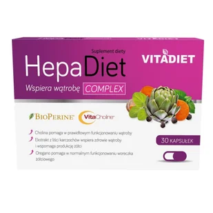 VITADIET Vitadiet HepaDiet 30 kapsułek wsparcie wątroby VD6241 - Suplementy naturalne - miniaturka - grafika 2