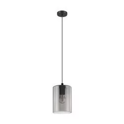 Eglo Cadaques 1 98585 lampa wisząca zwis oprawa 1x40W E27 czarna szkło dymione - Lampy sufitowe - miniaturka - grafika 1