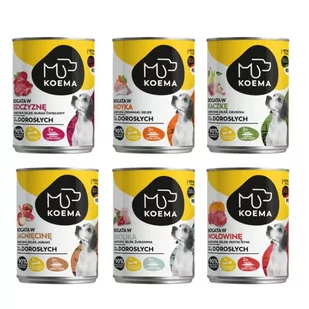 karma dla psa 90% mięsa mix 6 smaków 400g x 6 (dziczyzna, jagnięcina, wołowina, królik, indyk, kaczka) - Mokra karma dla psów - miniaturka - grafika 1