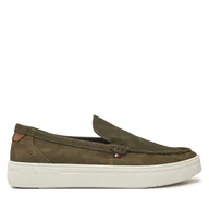 Mokasyny męskie - Mokasyny Tommy Hilfiger FM0FM05354 Zielony - miniaturka - grafika 1