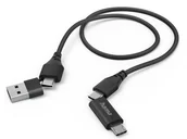 Kable - HAMA 4w1 Typ-C, micro-USB, USB-A Czarny | - miniaturka - grafika 1