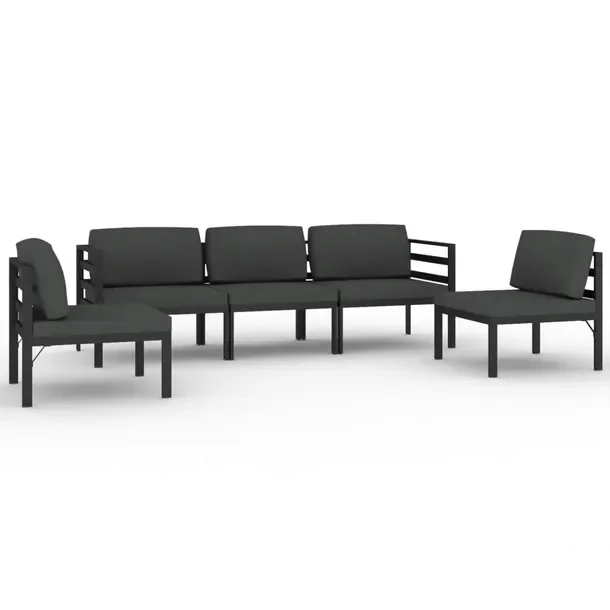 Aluminiowy zestaw wypoczynkowy do ogrodu, modułowy, antracytowy, 70x70x64,