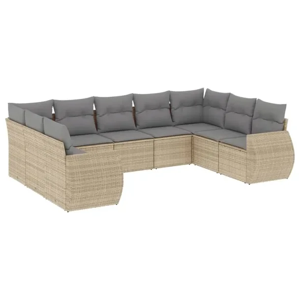 Zestaw mebli ogrodowych modułowych beżowy z poduszkami 71x62x69 cm
